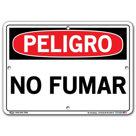 Vestil Polystyrene Sign, 9-1/2" Height, 12-1/2" Width, Polystyrene, Rectangle, Spanish SI-D-02-B-PS-040-S